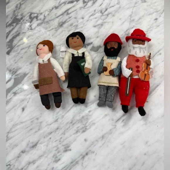 NWT Handcrafted Felt Doll Ornament Set - Restaurant Barista Waitress Sommelier - Picture 3 of 3